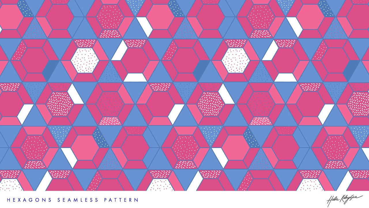 Hexagons Geometric seamless pattern