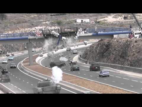 Fast & furious 6, filming. Bridge destruction with tank.