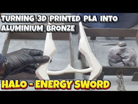 Turning 3D Print into Aluminium Bronze - Sand Casting an Energy Sword from Halo - Let's Cook!