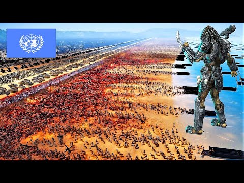 UNITED NATIONS vs 10,000,000 Aliens, Predators & Zombies - Ultimate Epic Battle Simulator 2