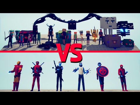 MINECRAFT Team vs MARVEL Team - Totally Accurate Battle Simulator TABS
