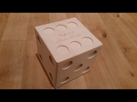 Wooden dice puzzle box with secret compartment