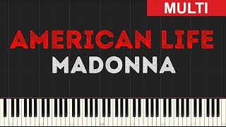 Madonna - American Life (Instrumental Tutorial) [Synthesia]