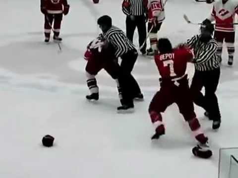 Hockeyfighters.cz  Darcy Verot vs Denis Baev Oct 29, 2008.wmv