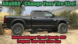 AlfaOBD: Change Your Tire Size To Fix Your Speedometer After Installing Bigger Tires On Your Ram!