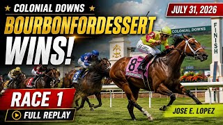 Bourbonfordessert Wins Colonial Downs Race 1 | Full Replay & Results – July 31, 2026