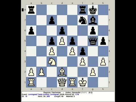 Ragozin, Viacheslav vs Kotov, Alexander | Leningrad Trade Unions Chess 1938, Russia