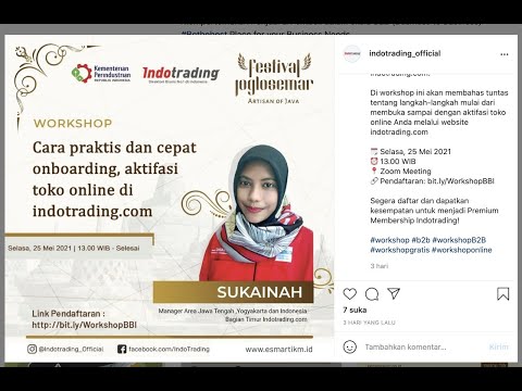, title : 'Workshop: Cara Praktis dan Cepat Onboarding, Aktifasi Toko Online di Indotrading.com'