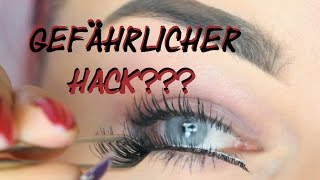GEFÄHRLICHER WIMPERN KLEBEN BEAUTY HACK? Ich teste es! Falsche wimpern unter den Wimpern Kleben