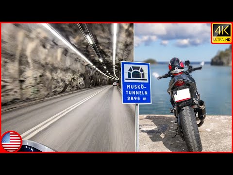 2895m Tunnel To Island (Muskö) & Nice Twisty Roads | 4K Moto Vlog [HONDA CB1000R + KTM 690]