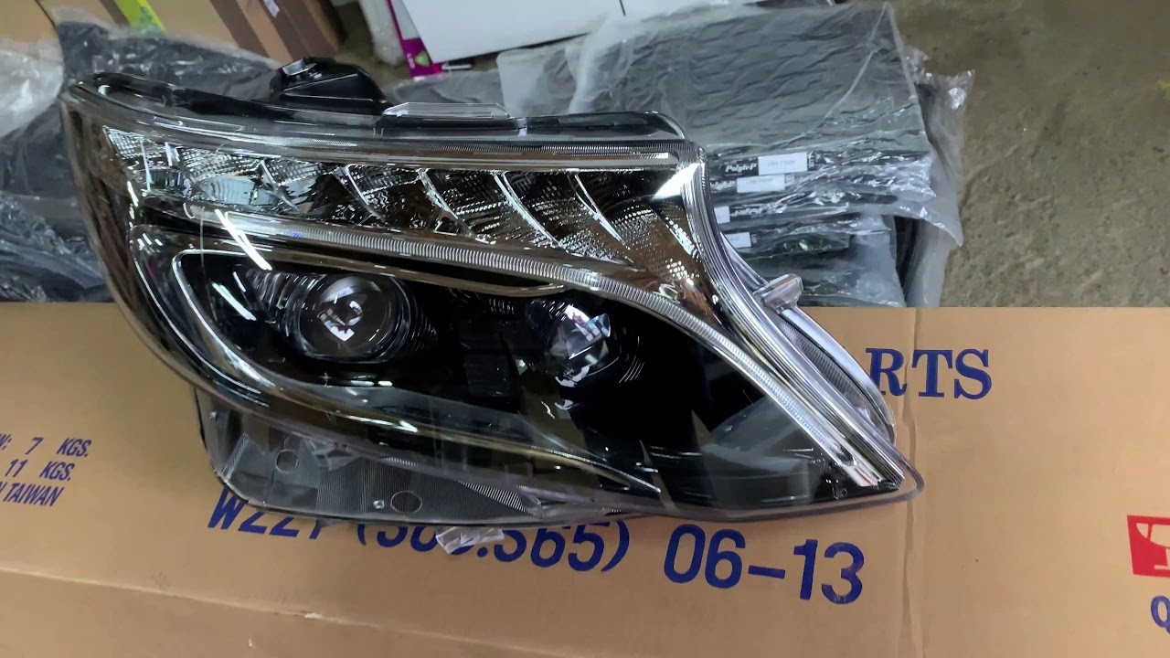 Mercedes Vito/V-class W447 2014- рр. Передні фари V-class дизайн LED (для Vito, 2 шт) Video 2
