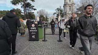 Istanbul Walking Tour - Dolmabahce Avenue (Besiktas) - Palace & Bosphorus 4K