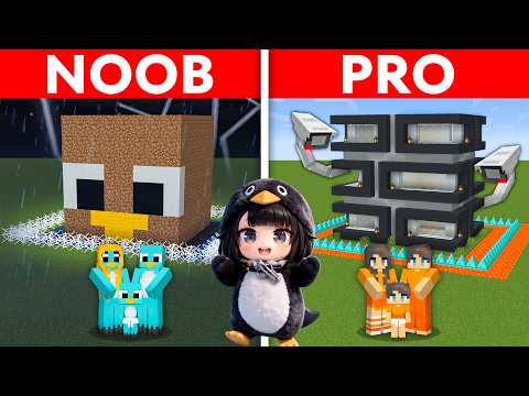 NOOB vs PRO: GUGU GAGA Safest Security House Build Challenge to Protect My Family