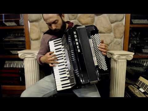 4077 - Black Hohner FB-185 Free Bass Piano Accordion LMMH 41 185 $1999