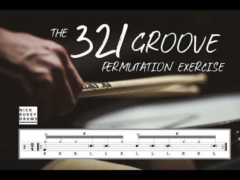 The 321 Groove Permutation Exercise (Part 2) - Drum Lesson by Nick Bukey