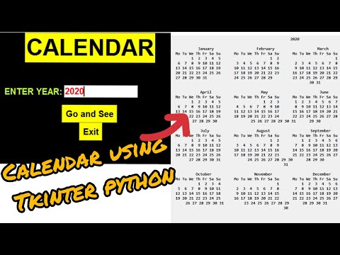 Making An Simple Calendar Using Tkinter Module In Python