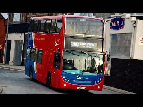 Front View & Full Route: Go North East service X900 | South Shields to Heworth | 6956/LX09FAM