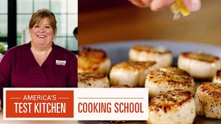 How to Pan Sear Scallops with Christie Morrison | ATK Cooking School