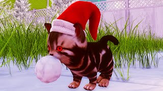 СИМУЛЯТОР Маленького КОТЕНКА #8 Зима с Кидом. Играем в снежки в Play With Gilbert - A Small Tail