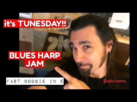 How To Not Suck with a Fast Boogie Harmonica Jam - Blues Harp Jam Key of E  - Tunesday 47