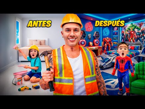 We turned Juanito's room into a superhero room!