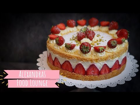 Die einfachste Käsesahne die ich kenne, ganz ohne Gelatine/ Erdbeer Käsesahne mit Wienerboden