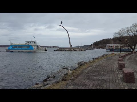 Stockholm Nacka Strand Promenade, saturday walk along the water.