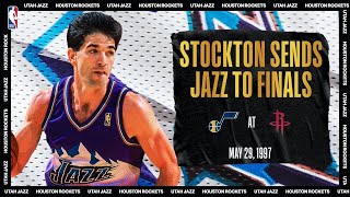 John Stockton - Utah Jazz - Houston Rockets