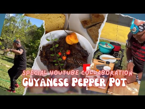 🇬🇾Guyanese Pepper Pot (YouTube 🇬🇾Collaboration) Cassava Pone + Cassava Bread