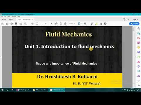 FM Unit 1.1 Scope and importance of Fluid Mechanics