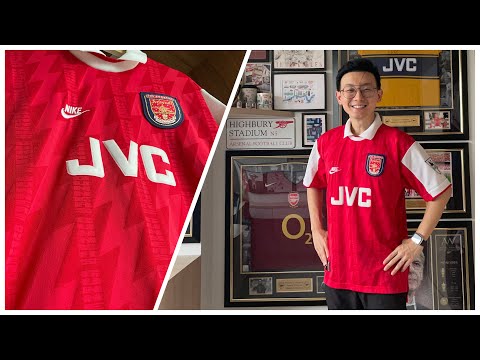 Unboxing Arsenal 1994/96 Home Kit Nike Lightning Bolt Design as Worn by Bergkamp in his First Season