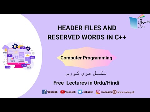 Header files and reserved words in C++, Computer Science Lecture | Sabaq.pk