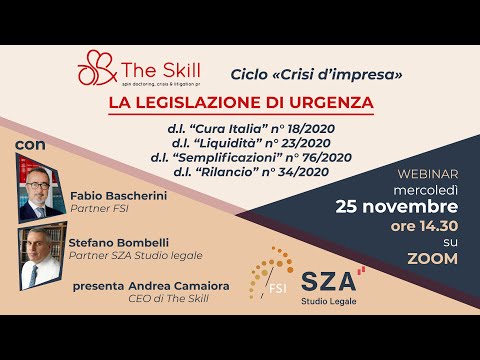 «La legislazione di urgenza» – Primo appuntamento