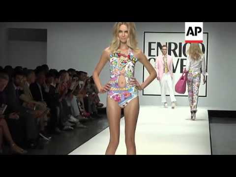 ENRICO COVERI SHOWS MEN AND WOMENS COLLECTION ON THE CATWALK IN MILAN
