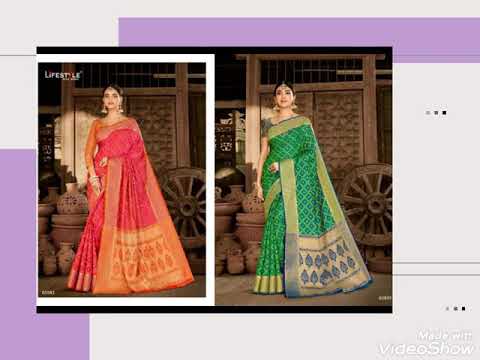 PRANAVI BY LIFESTYLE PATOLA RICH PALLU SAREE WITH SWAROVSKI DIAMOND WORK CONCEPT