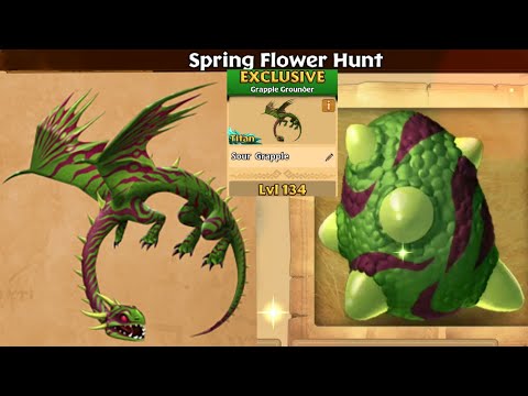 Spring Flower Hunt Dragon "Sour Grapple" Max Level 134 Titan Mode - Dragons:Rise of Berk