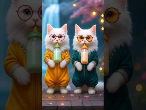 cute dancing cat | cat cartoon video 😎🍼 #cat #catvideos #dudidudidam #cartoon #kitten #catdance