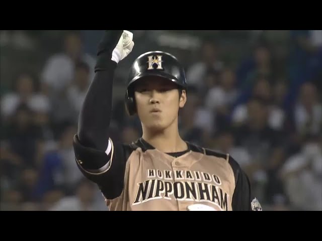 【7回表】明日の予告先発として登板予定のファイターズ・大谷が代打で登場!! 長打を放ちチャンス演出!! 2016/9/27 L-F
