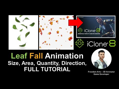 iClone 8 Left Fall 3D Animation - Wind Direction + Color + Area + Intensity - Full Tutorial 3D