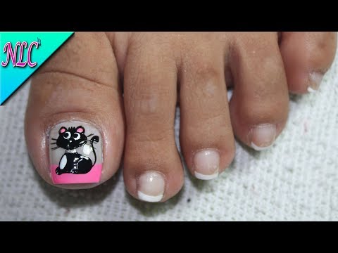 DECORACIÓN DE UÑAS PARA PIES GATA♥ -CAT NAIL ART – COMO PINTAR GATICA FÁCIL- NLC