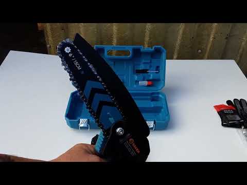 Saker Mini Chainsaw,6 Inch Portable Electric Chainsaw Review, Makes yard cleanup SO much easier