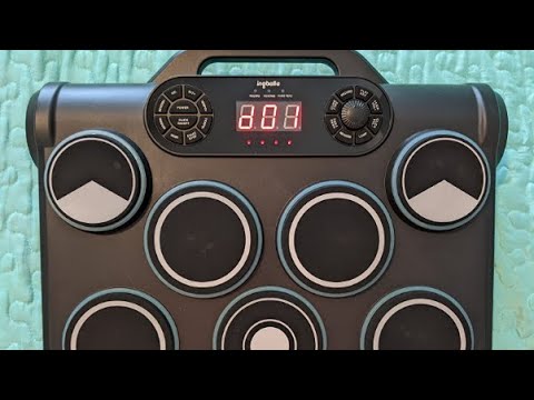 Ingbelle Tabletop Electric Drum Set, Rechargable Digital Electronic Drum Kit, Decent but built in re