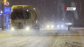 Düzce’nin Yüksek Kesimlerinde Kar Kalınlığı 10 Santimetreye Ulaştı