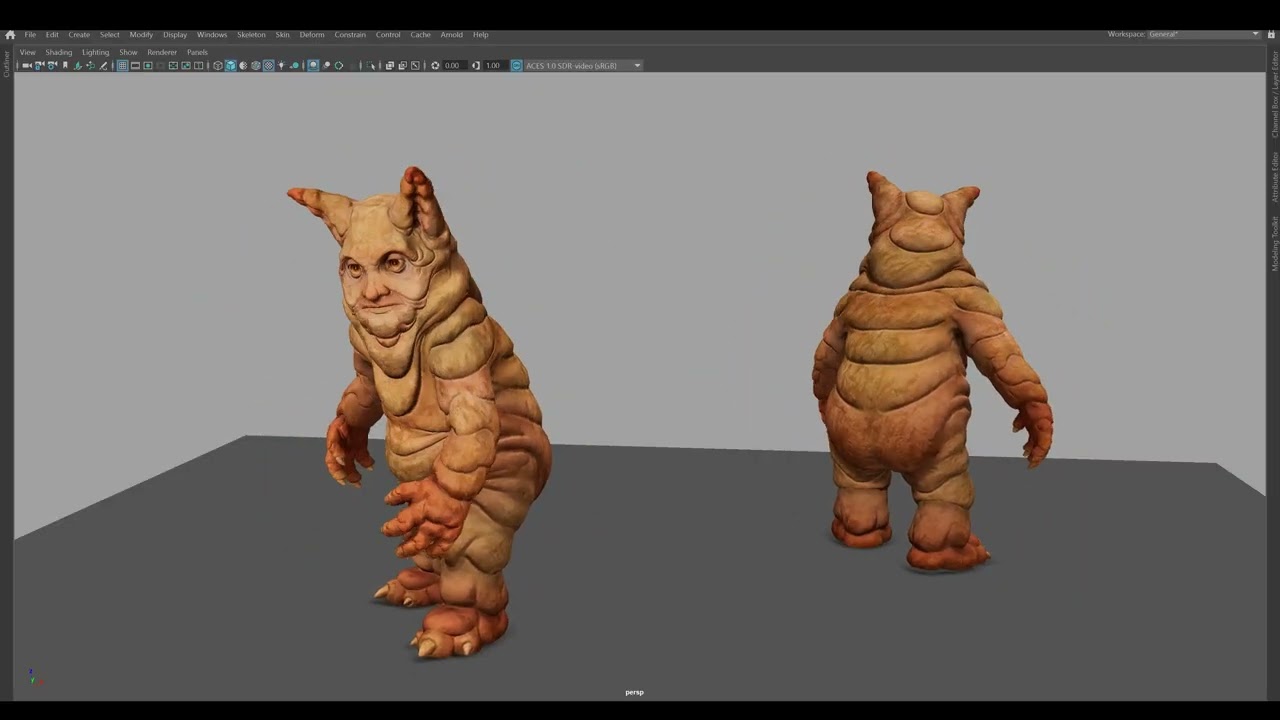 Dirty Demon Unreal 17 Animations Rig in Maya 3D Model