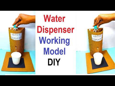 water dispenser working model science project using cardboard and plastic bottle diy DIY pandit