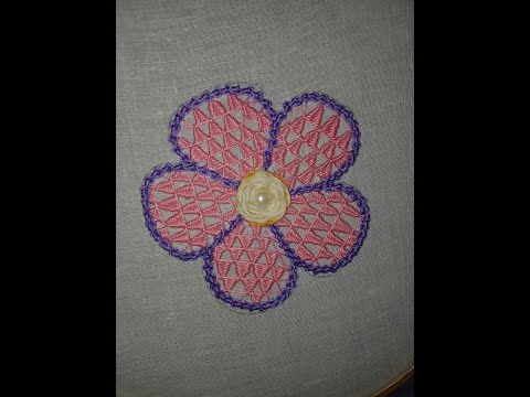 Hand embroidery/Fantasy flower/Filling lace stitch/Romanian lace stitch- Leisha's Galaxy embroidery