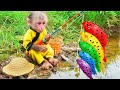 Bin Bon Duck Monkey Baby Kittens Puppy Goes Koi Cat And Swims Rabbits Animals Eats Egg Muckbang Asmr