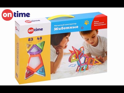 Миниатюра изображения товара Конструктор магнитный On Time Животные / 45006 (83эл)