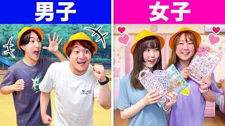 女の子vs男の子どっちが勝つ？男女でお絵かきやミッションチャレンジ！プラコロを使って本気のサイコロポケモンバトル！【対決】