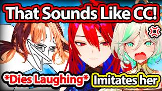 Gigi Dies of Laughter when Liz Perfectly Imitates Cecilia's Voice 【Hololive】